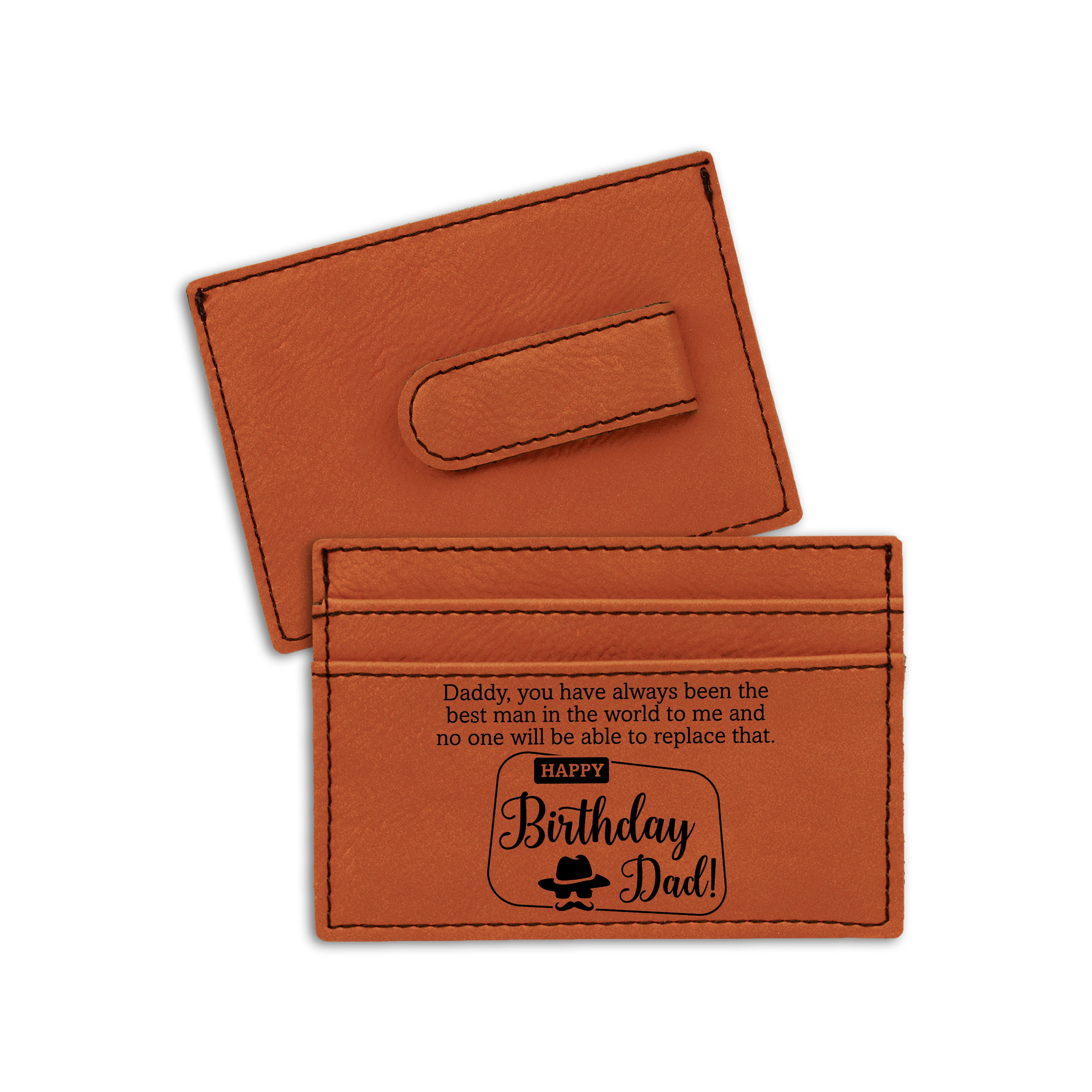 Leather Slim Wallet, Not Bulky With Modest Wallet Case, Birthday Present To Dad, Flawless Personalized Wallet (Amazine Wallet From Son Or Daughter To Dad)