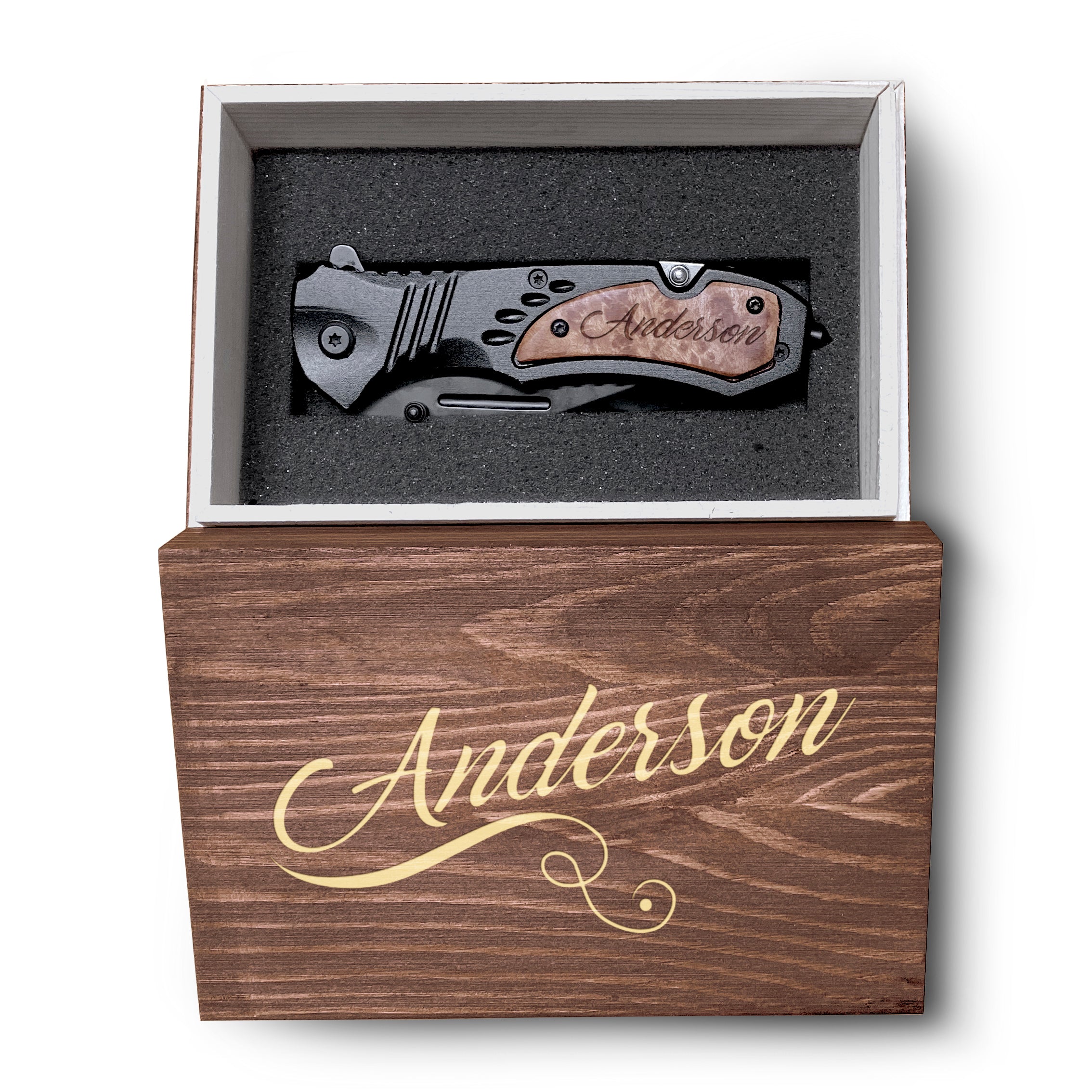 Pocket Knife With Personalized Box