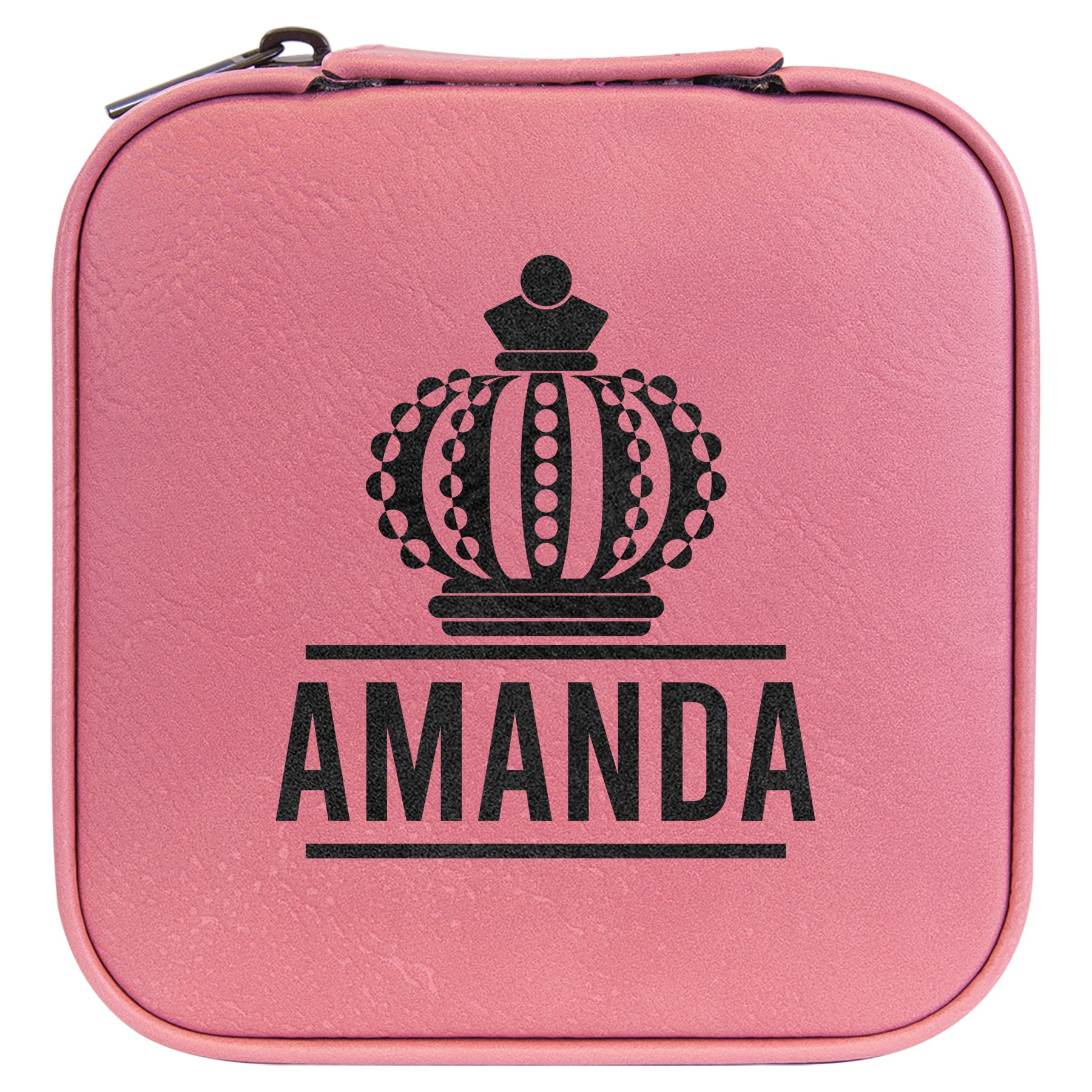 Sienna' Jewelry Organizer Case, Dark pink Personalized Jwelery Storage Case With Laserable Leatherette, Dark pink pink Jwelery Box For