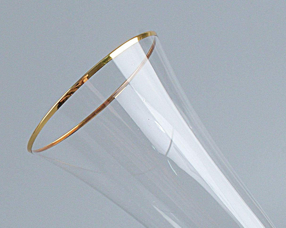Mr and Mrs Set of 2 Personalized Toasting Flutes with gold rimmed, Flare Shape glass
