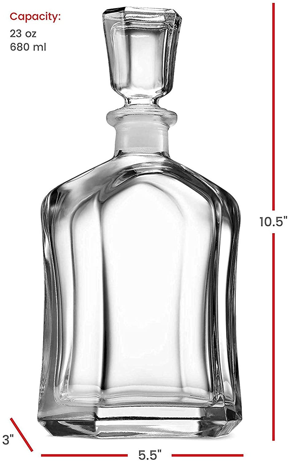 Krezy Case Customized Whiskey Decanter Set - Monogrammed Gifts- Decanter and 4 Glasses Gift Set - Custom Engraved Monogrammed - Wedding Gift, 100% Lead Free
