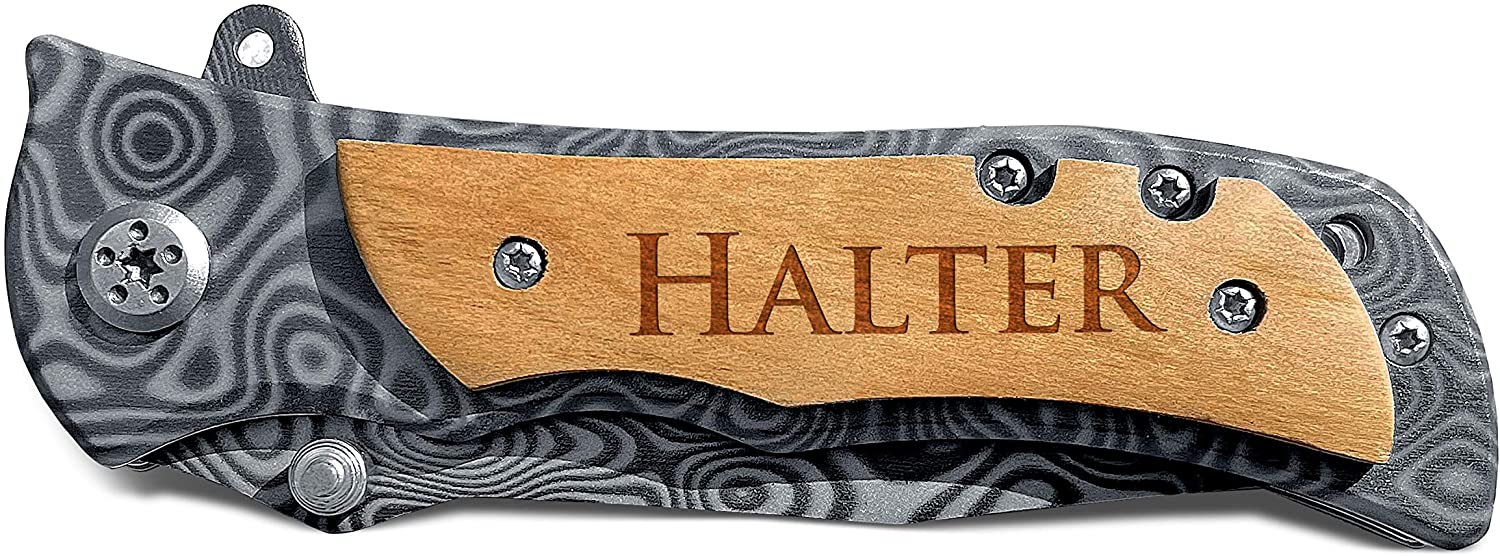 Personalized Engraved Knife For Men set of 6, Pocket Knife For Groomsmen, Engraved Pocket Knife For Daily Use, Customized Pocket Knife With Wooden Box