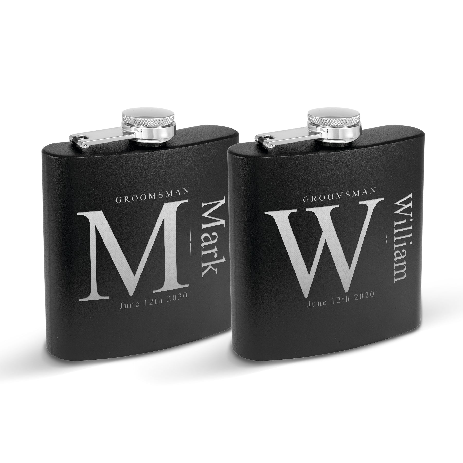 Groomsmen Stainless Stel Flask set of 2, Groomsmen Personalized Flask, Engraved Flask, Hip Flask, Custom Flask, Monogrammed Flask, Flask for Groomsmen,Groomsman Flask