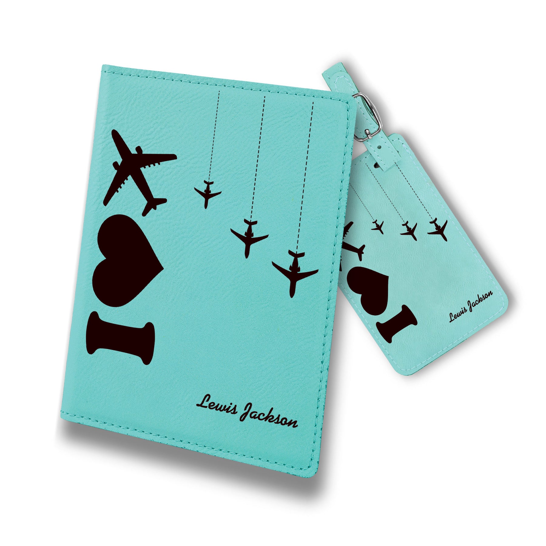 Personalized Luggage Tags, Love Engraved Quotes Passport Cover Set, Custom Passport Cover Set, Personalized Passport Cover and Luggage Tag Set