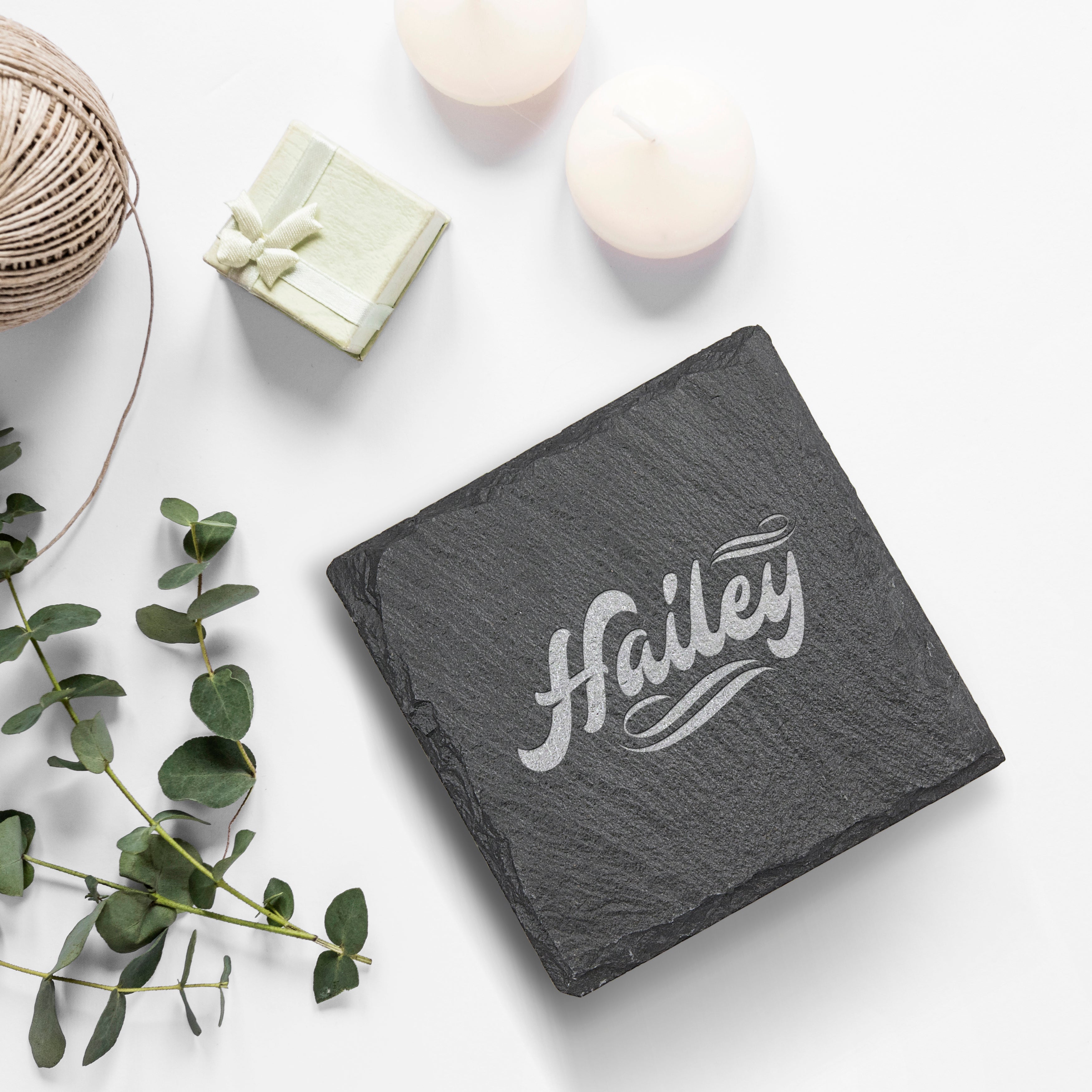 Krezy Case Custom Slate Coasters, Personalized Coaster Set For Drinks, Personalized Coasters For Beverage, Engraved Slate Coasters, Custom Slate Coasters Personalized