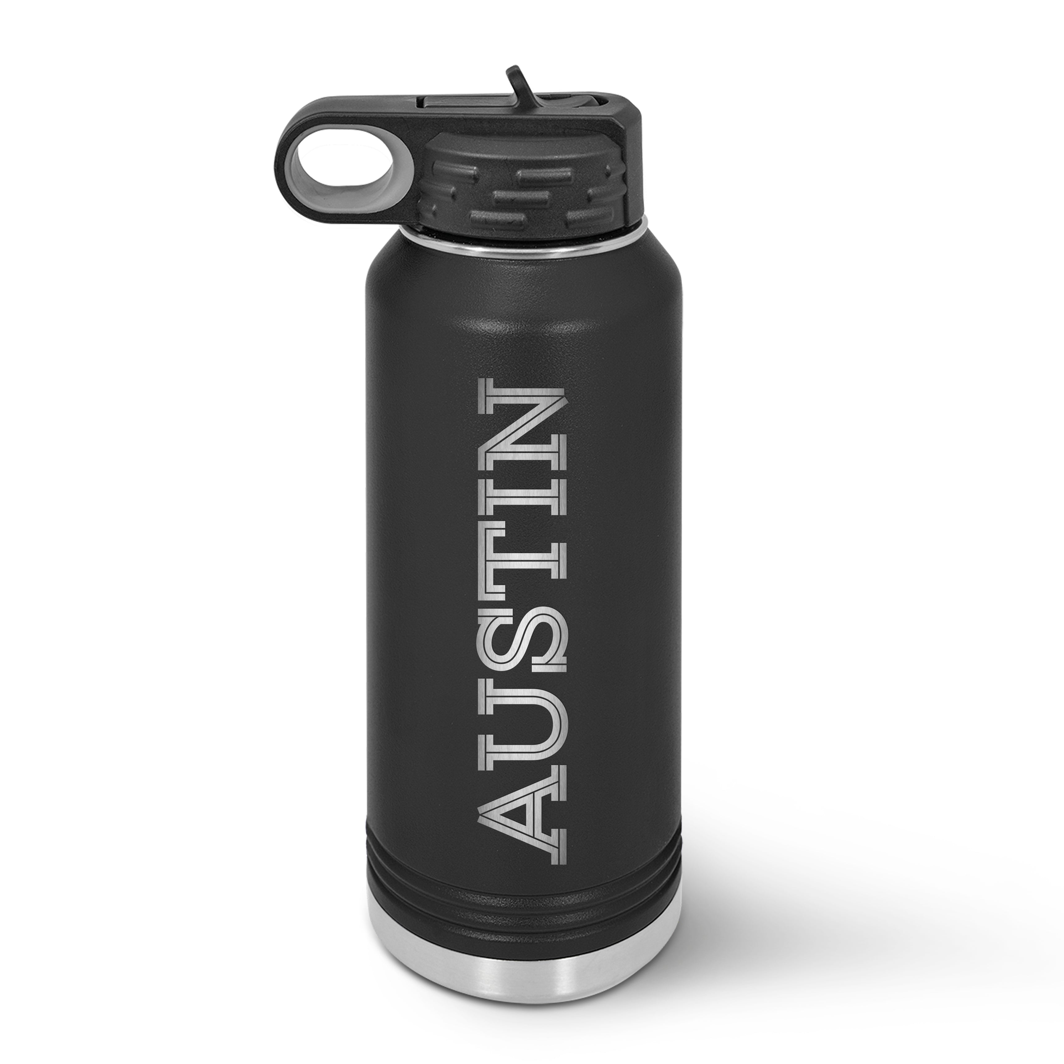 Austin Black Stylish Customized Water Bottle