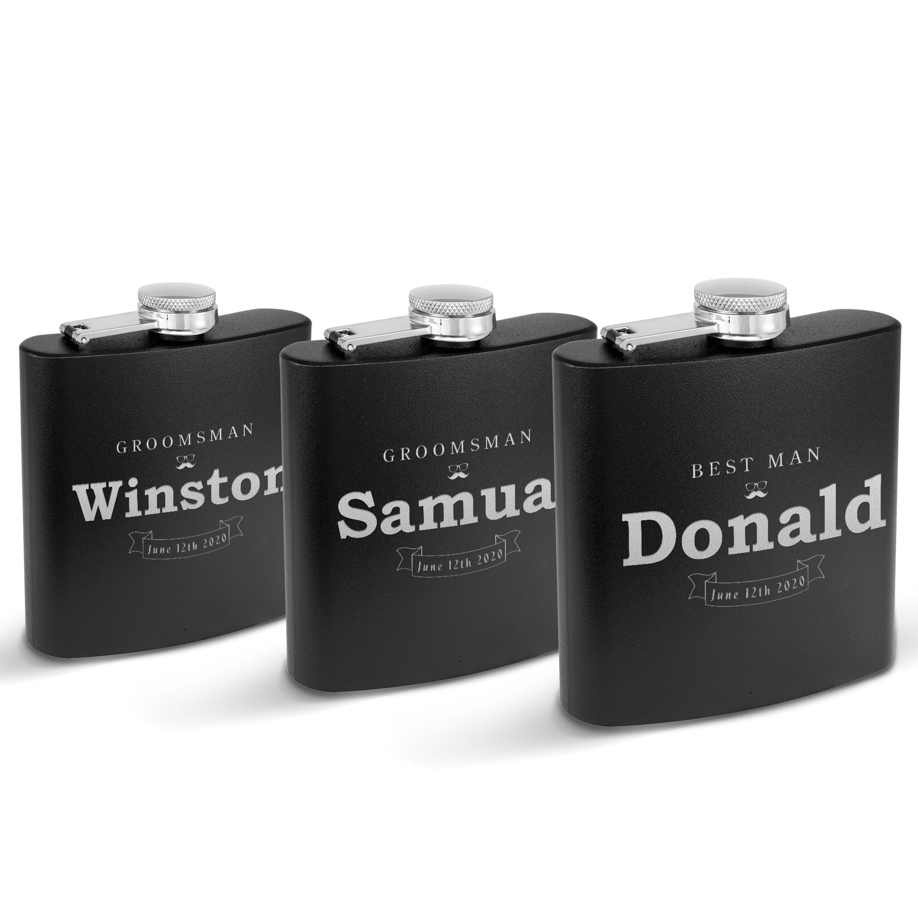Groomsmen Gifts Set of 3 Flask - Gift for Groomsmen - Groomsman Gift - Groomsmen Flasks - Personalized Flasks for Groomsmen - Flasks for Groomsman