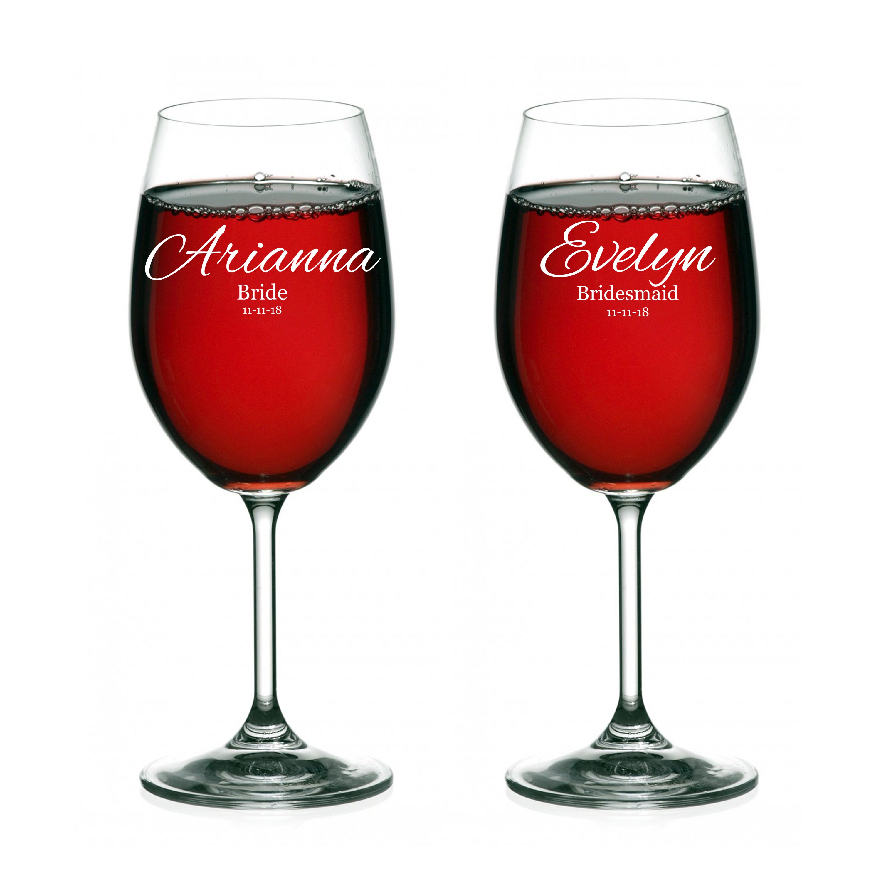 Bridal Party Wine Glass Personalized Wine Glasses for Bridesmaids Wine Glass