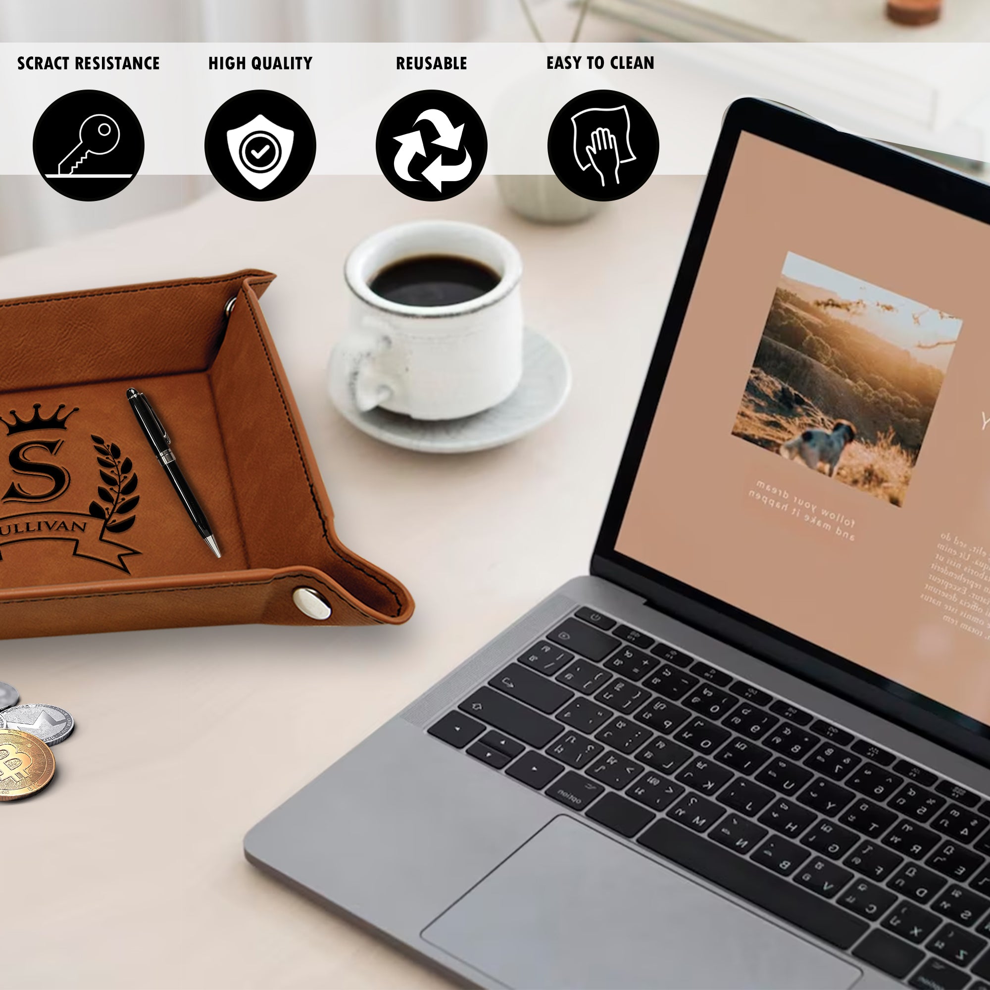 Genuine Leather Valet Tray
