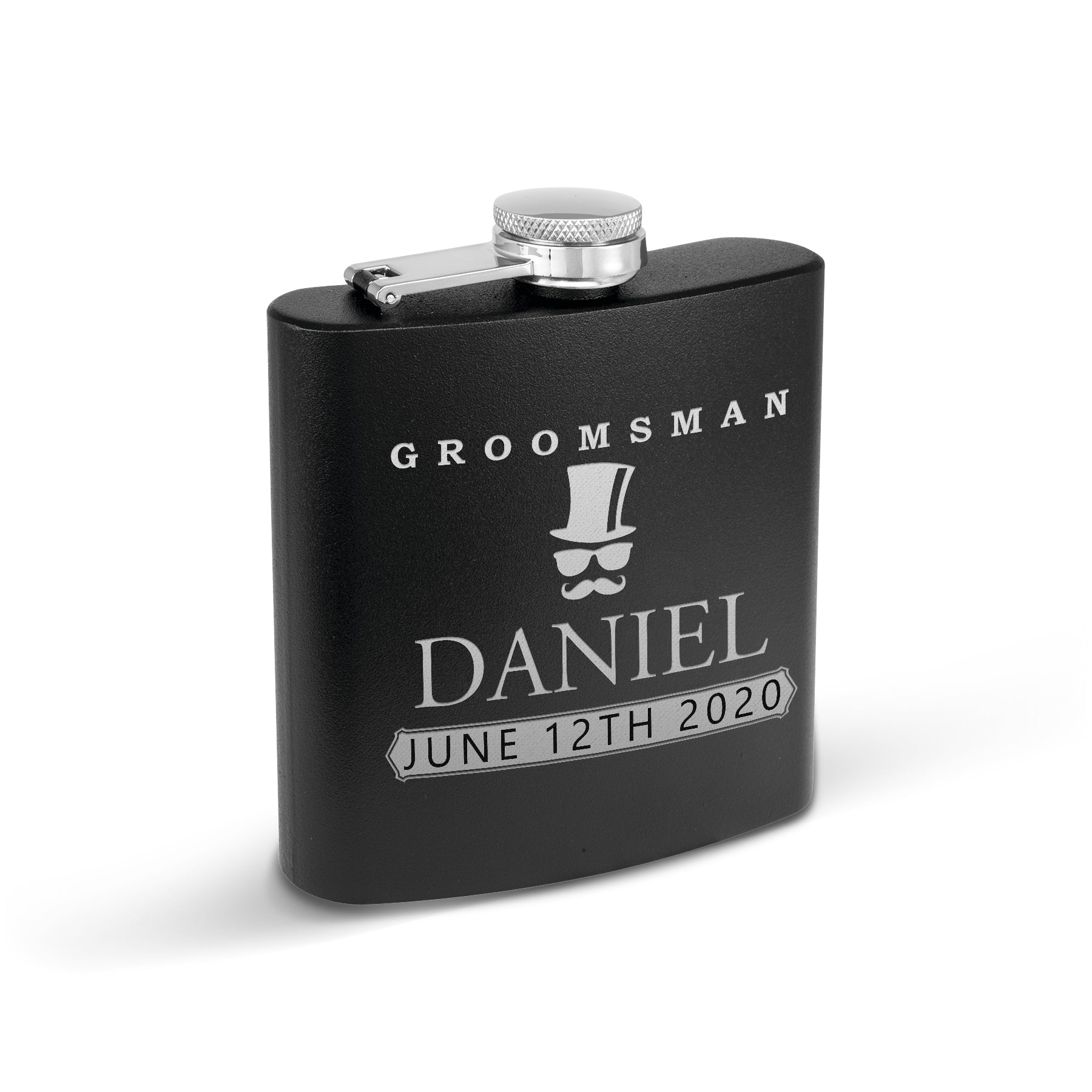 Set of 4 Hip Flasks for Best Man and Groomsman Proposal, Groomsmen Gifts for Wedding, 6oz Stainless Steel Flasks for Weddings, Bachelor Party Team Gifts