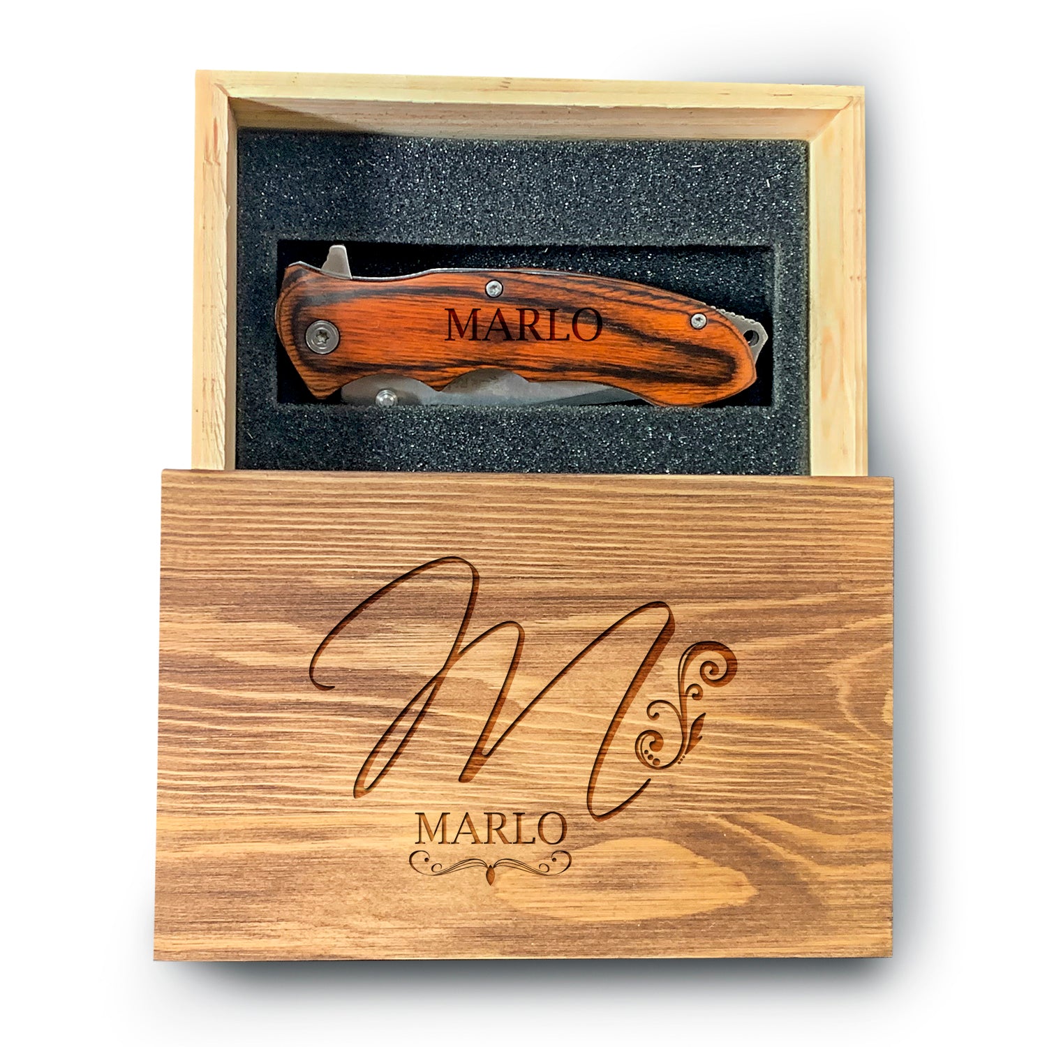 Attractive Initials Engraved Wooden Box