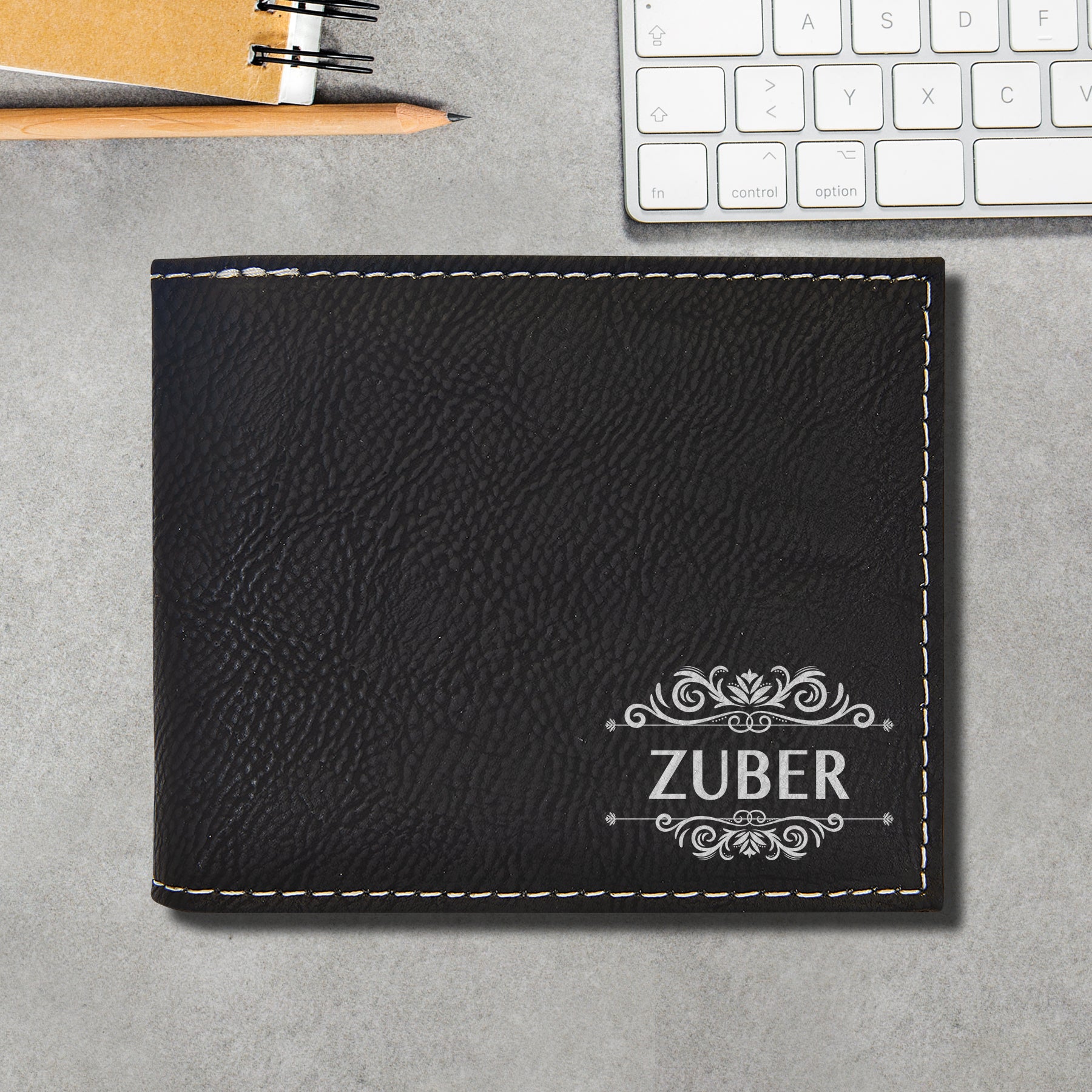 Men's Personalized Wallet With Standard RFID Protection, Best Bi-Fold Men's Walle, Laserable Wallet With w/Flip ID Display, Custom Wallet
