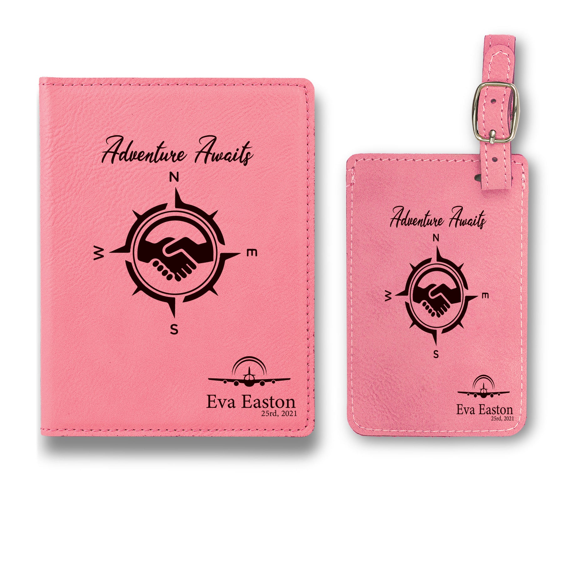 Premium Personalized Passport Cover, Passport Holder + Luggage Tag, Engraved Luggage Tag, Engraved Passport Holder Luggage Tag, Passport Cover Set, Leather Passport Cover