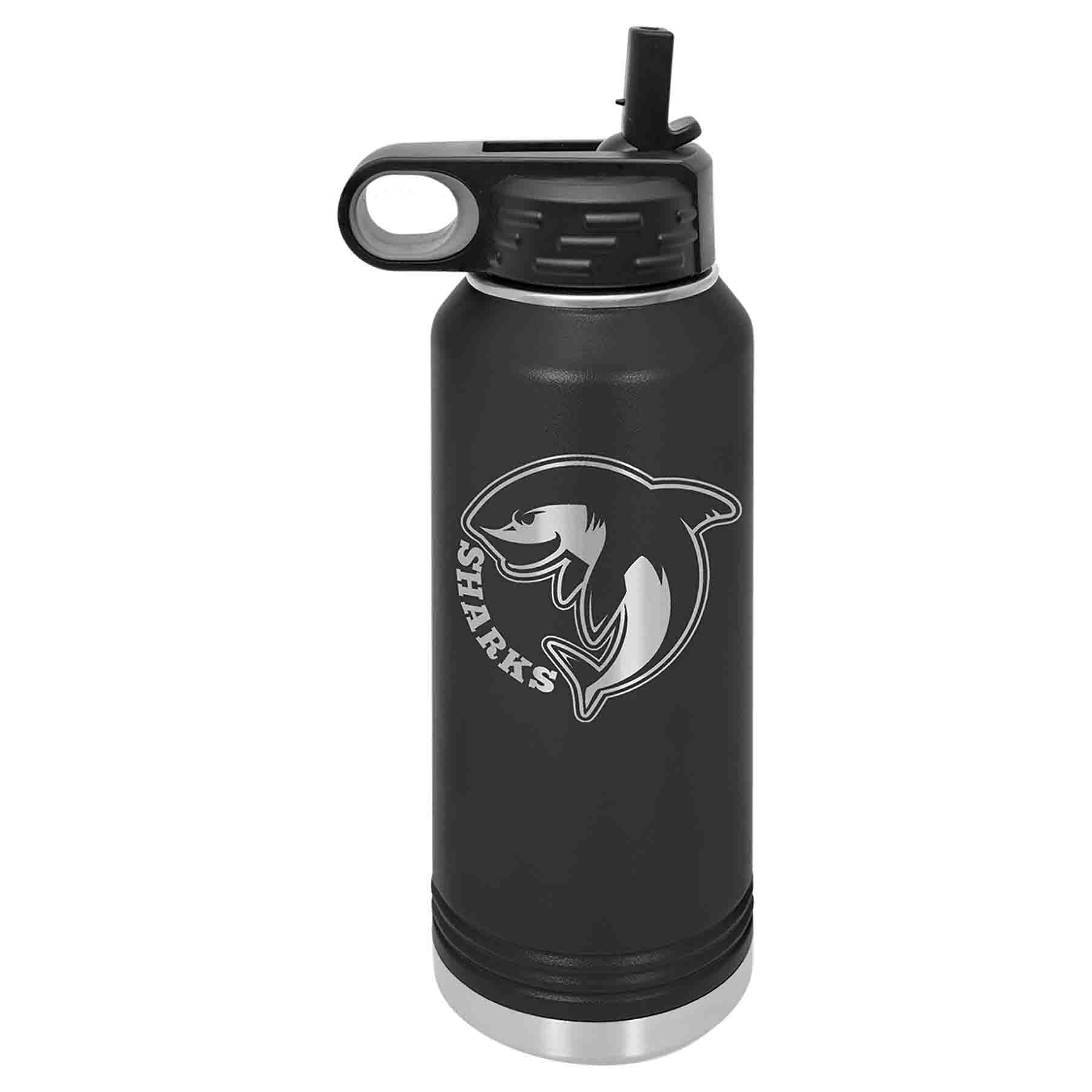 Killer Miller Custom Black Water Bottle For Boy, Initial Designer M Engraved Water Bottle, Personalized Water Bottle With Name, Double Wall Insulated Watter Bottle For Gift