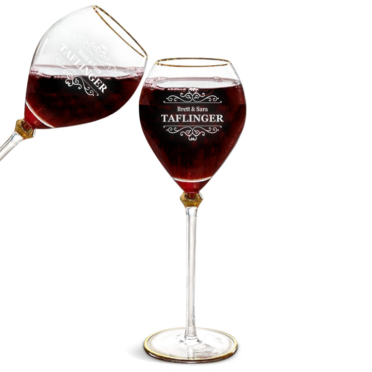 Engraved Wedding Wine Glass