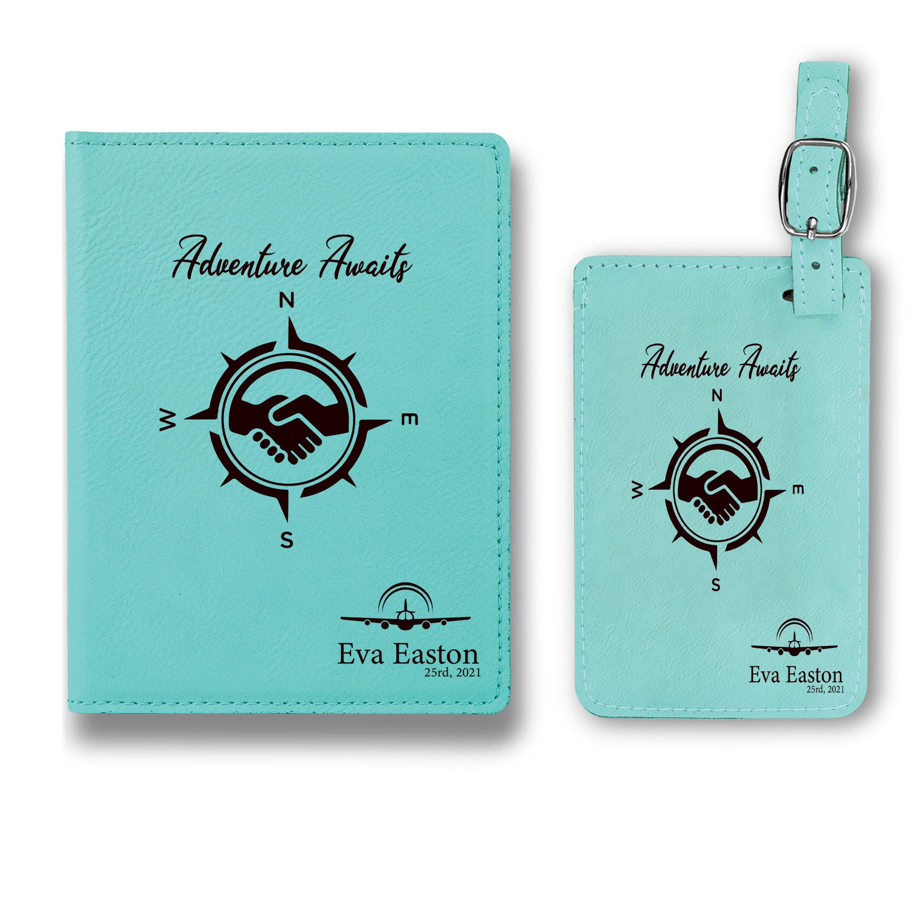 Premium Personalized Passport Cover, Passport Holder + Luggage Tag, Engraved Luggage Tag, Engraved Passport Holder Luggage Tag, Passport Cover Set, Leather Passport Cover