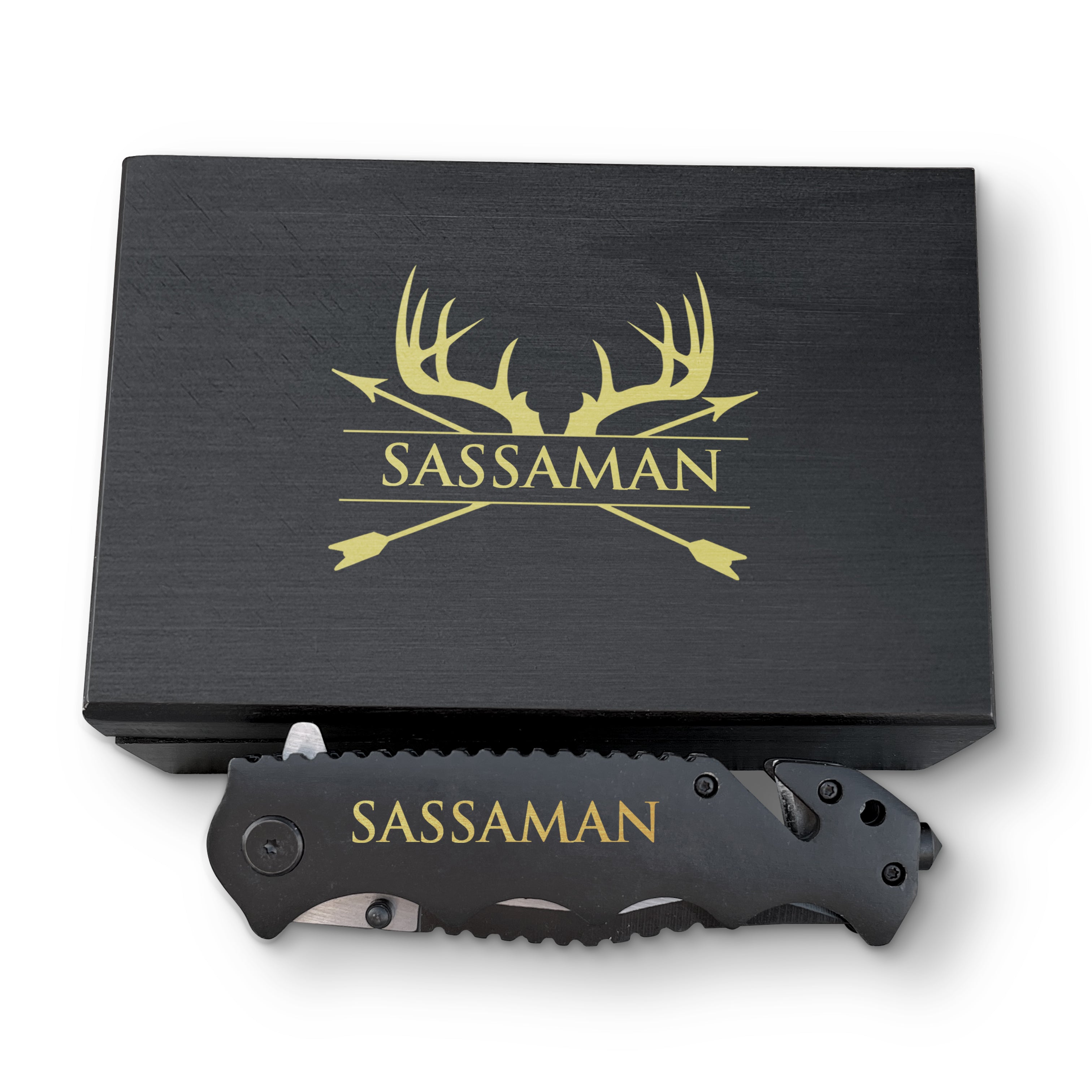 Premium Personalized Knife with Glass Breaker, Multi-Purpose Knife with Engraved Box, 'Saasaman' Engraved Customized Knife, Best Multi-Purpose Knife for Kitchen and Safety Survival