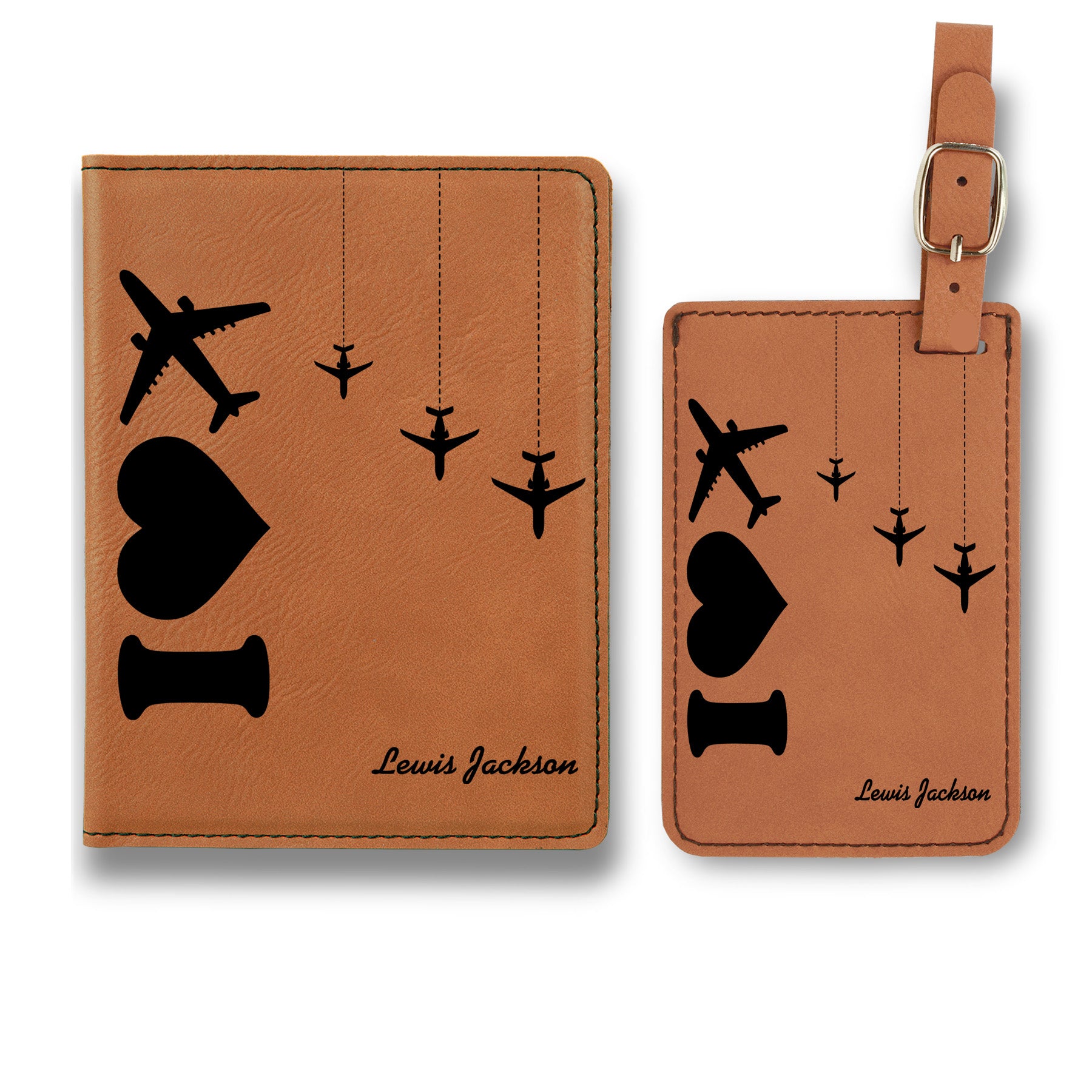 Personalized Luggage Tags, Love Engraved Quotes Passport Cover Set, Custom Passport Cover Set, Personalized Passport Cover and Luggage Tag Set