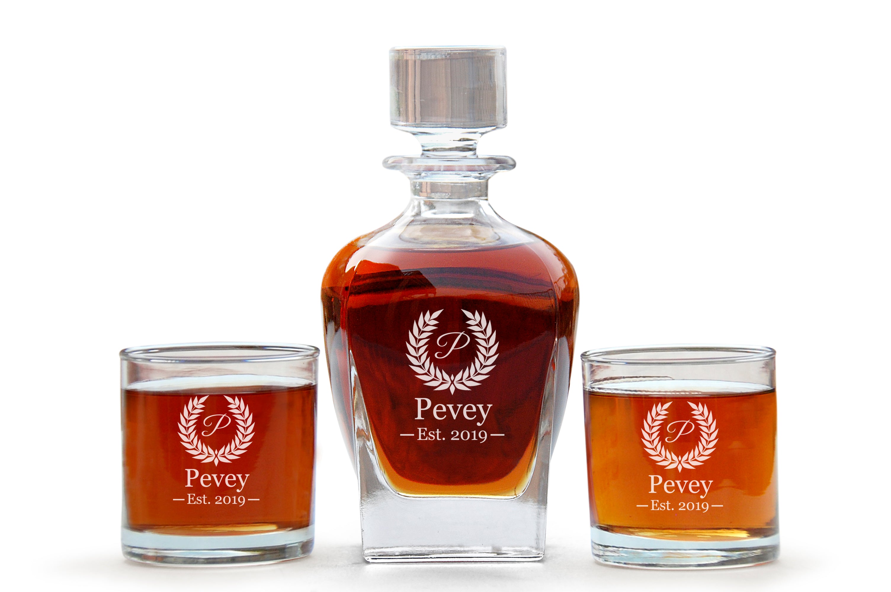 Personalized Decanter Set With Glasses And Wooden Box