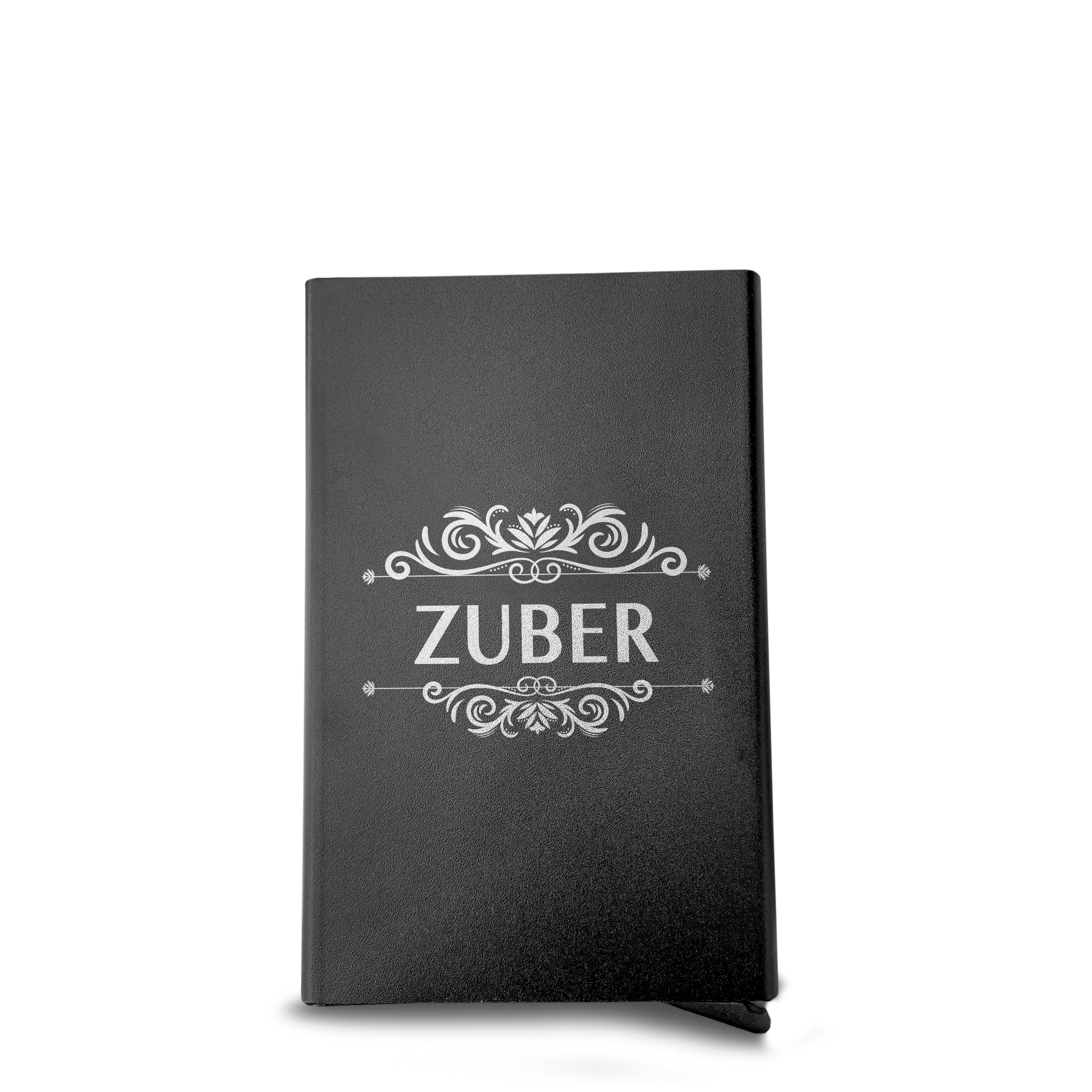 Mens Metal RFID Blocking Wallet- Customized Floral Pattern Engraved Wallet for Son - Slim Design Front Pocket Personalized Wallet - Best Wallet for Men