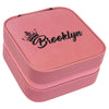 Brooklyn' Customized Jwelery Storage Box For Women, Engraved pink Jwelery Box for Rings, Pendant, Earrings, Neckless, Bracelet for Women