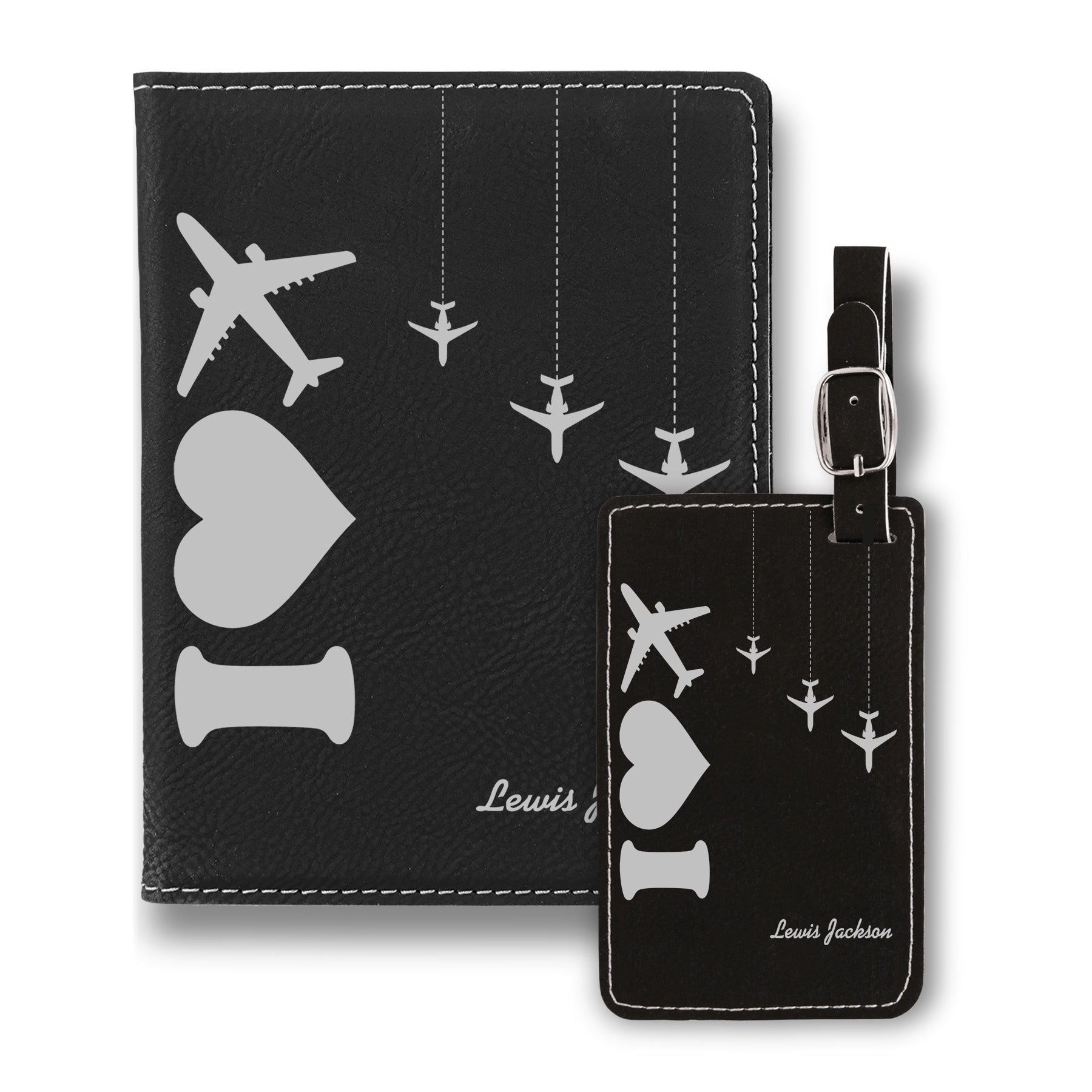 Personalized Luggage Tags, Love Engraved Quotes Passport Cover Set, Custom Passport Cover Set, Personalized Passport Cover and Luggage Tag Set