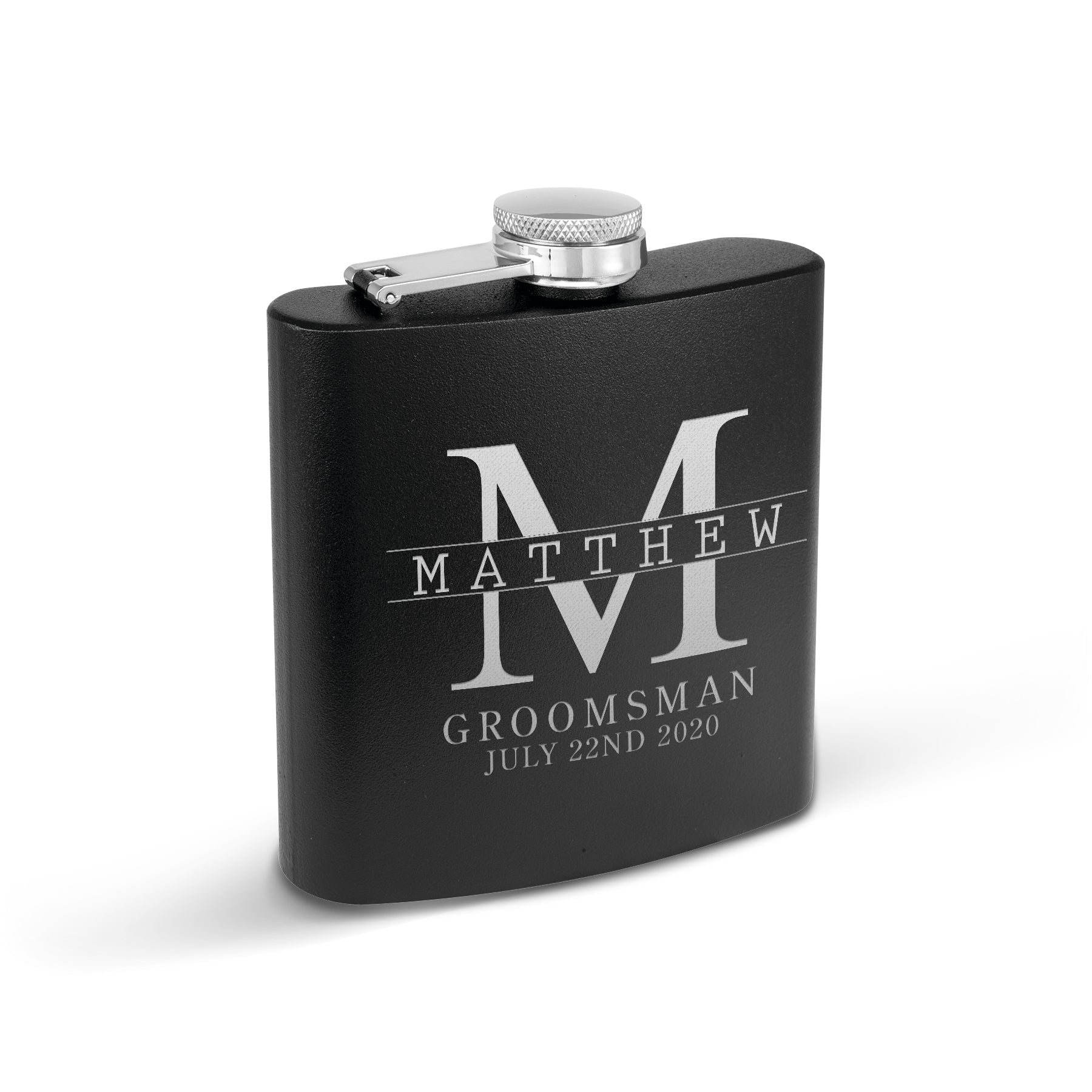Krezy Case Set of 5 Personalized Groomsmen Flask for wedding, Groom Bestman Groomsmen Praposal flask, 6 oz Stainless Steel Flask, Cool unique hip Flask