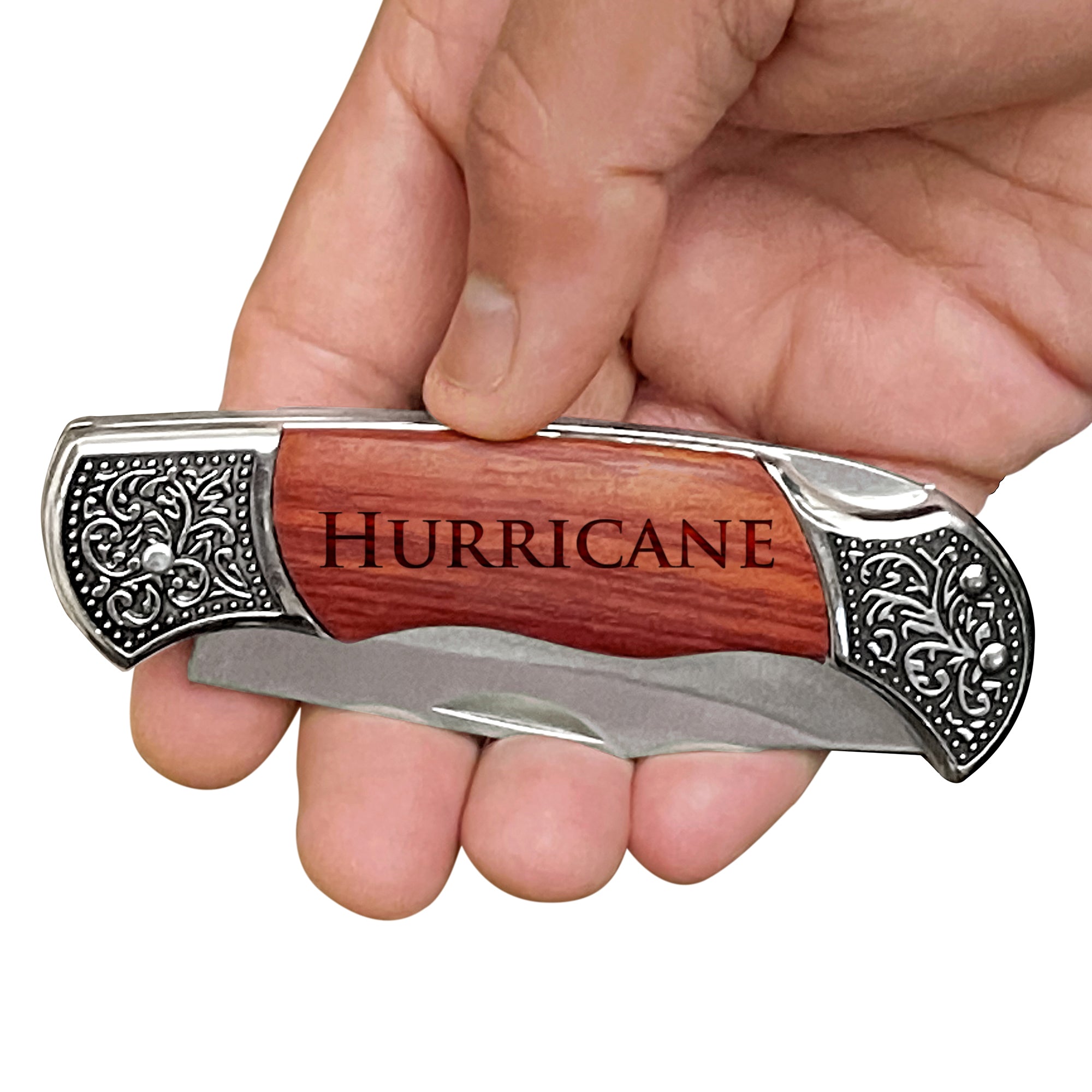Personalized Engraved Pocket Knife With Wooden Box