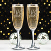 Set of 2 Personalized Wedding Engraved Champagne Flutes- Mr and Mrs Design - For Weddings,Parties and Anniversary