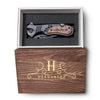 Pocket Knife For Men, Flipping Knife With Wood Box, Engraved Knife, Personalized Gift, Anniversary Gift For Men, Custom Design Crown Design Box