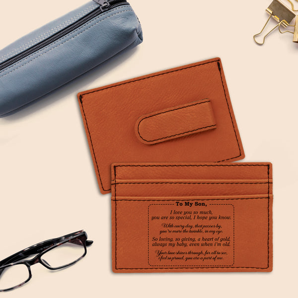 Perfect Engraved Quote Money Clip For Son, Love You Son Money Clip, Present Ideas, Perfect Card Holder Wallet, Ideal Present To Son