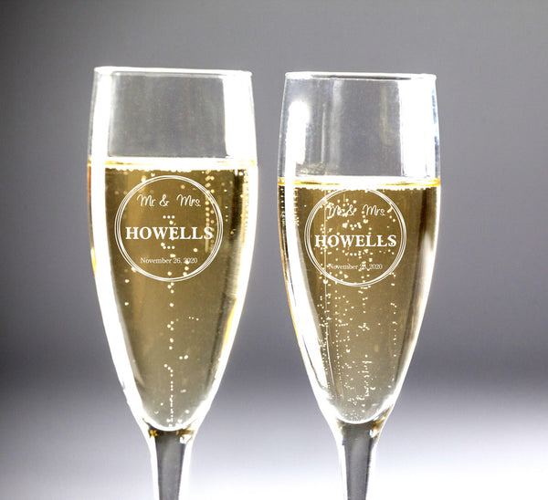 Customized Wedding Toast Champagne Flute Set