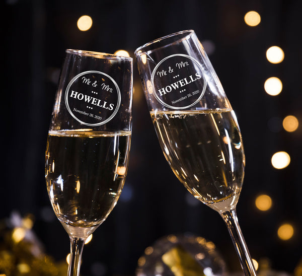 Customized Wedding Toast Champagne Flute Set