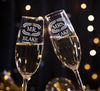Mr. & Mrs. Toast Flutes Set for Bride and Groom, Classy Champaign Gift for His and Hers Engagement Party, Bridal Shower, Couple Anniversary
