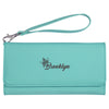 Premium Personalized Wallet For Women, Personalized Wallet For Women, Custom Name Teal Leatherette Wallet, Clutch For Women
