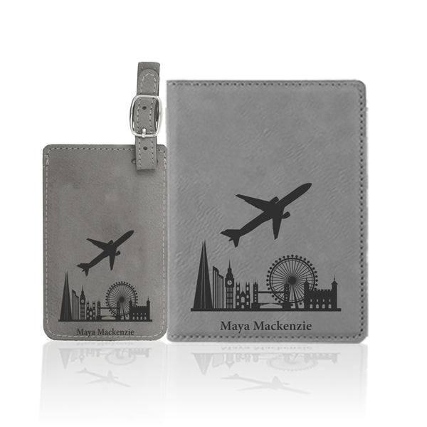 Personalized Leather Passport Holder for Traveller, Premium Genuine Leather Passport Cover Set, Passport Cover and Luggage Tag, Passport Holder