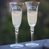 Last name & Date Engraved Set of 2 Flutes