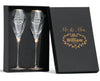 Set of 2 Personalized Wedding Champagne Flutes- Engraved Champagne Glasses for Bride and Groom - Mr and Mrs Design