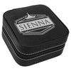 Sienna' Jewelry Organizer Case,  Black Personalized Jwelery Storage Case With Laserable Leatherette,  Black Black Jwelery Box For
