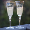 Set Of 2, Laser Engraved Cheers Flutes Engraved Personalized Glasses For A Recently Hitched Couple, Present This Glassware & Propose A Toast
