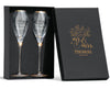 Set of 2 Elegant Engraved Wedding Champagne Flutes- Mr and Mrs Design Champagne Glasses - Lead-free Crystal Glass