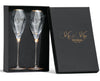 Set of 2 Personalized Wedding Engraved Champagne Flutes- Mr and Mrs Design - For Weddings,Parties and Anniversary