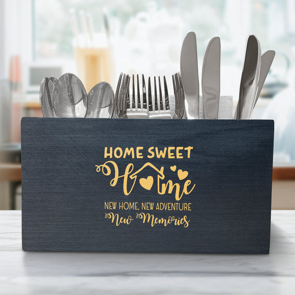 Utensil Flatware Cutlery Caddy Holder For Kitchen & Dining Table, Best Home Quote Utensil Flatware Cutlery Caddy Holder, Wood Utensil Organizer