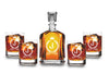 Krezy Case Customized Whiskey Decanter Set - Monogrammed Gifts- Decanter and 4 Glasses Gift Set - Custom Engraved Monogrammed - Wedding Gift, 100% Lead Free