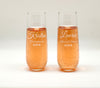 Custom Stemless Champagne Glasses