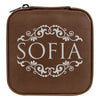 Sofia' Jewelry Organizer Box With Laserable Leatherette, Premium Customized Jwelery Storage Organizer, Dark Brown Case For Jwelery