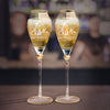 Set of 2 Personalized Wedding Champagne Flutes- Engraved Champagne Glasses for Bride and Groom - Mr and Mrs Design - Gift for Wedding