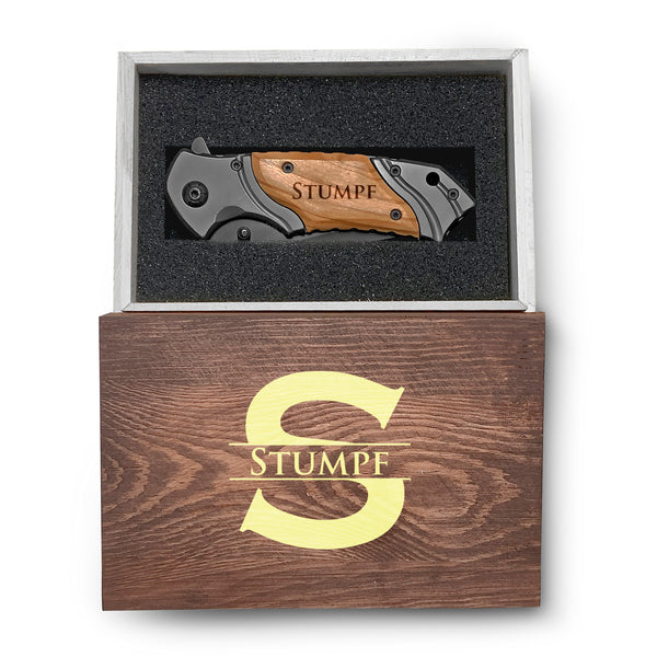 Laser Engraved Pocket Knife, Personalized Pocket Knife For Men With Wooden Box, Custom Pocket Knife, Folding Engraved Pocket Knife, Camping Pocket Knife