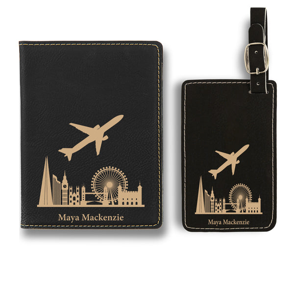 Personalized Leather Passport Holder for Traveller, Premium Genuine Leather Passport Cover Set, Passport Cover and Luggage Tag, Passport Holder