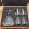 Elegant Engraved Design Crystal Decanter And Glasses Set, Personalized Decanter Set, Scotch Bourbon Decanter Set, Customized Decanter Set With Box